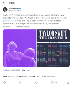 Photo Credit to Taylor Swift and twitter